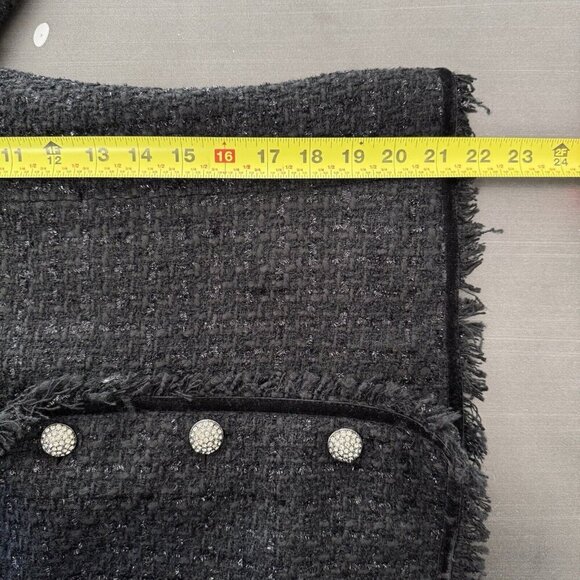 Jones New York Signature Petite Black Dixie Tweed Blazer Metallic Preppy Jacket - Picture 10 of 14